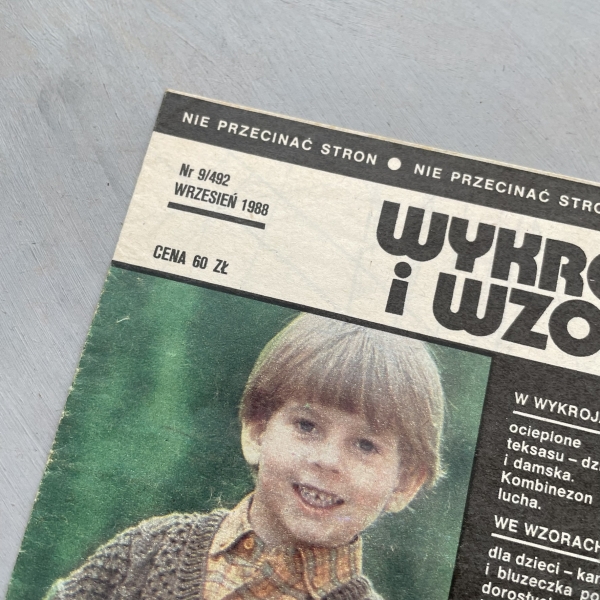 Wykroje i wzory - Tygodnika Kobieta i Życie - Nr 9/492 - wrzesień 1988